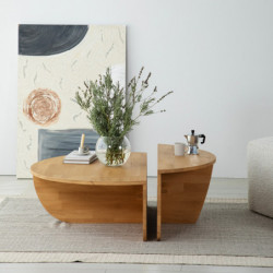 Juego de mesa de centro Podium Wood Roble Practica Hogar