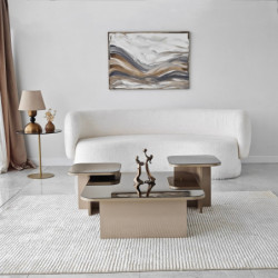 Juego de mesa de centro Jazz Beige Bronce Practica Hogar