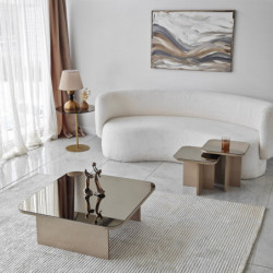 Juego de mesa de centro Jazz Beige Bronce Practica Hogar
