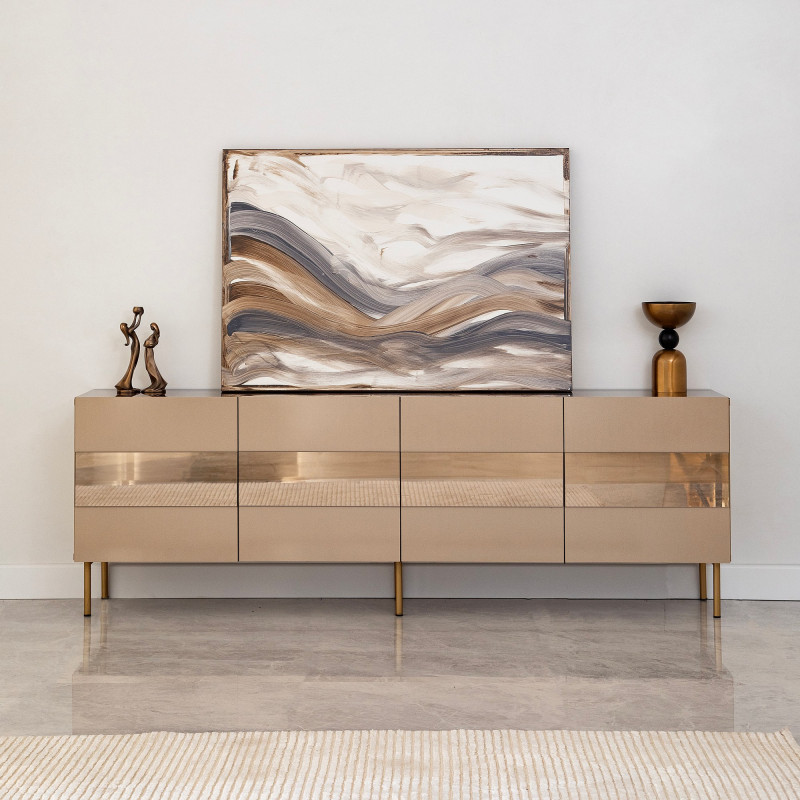 Mueble TV Leon Bronce Oro Practica Hogar Mueble TV Leon Bronce Oro Practica Hogar