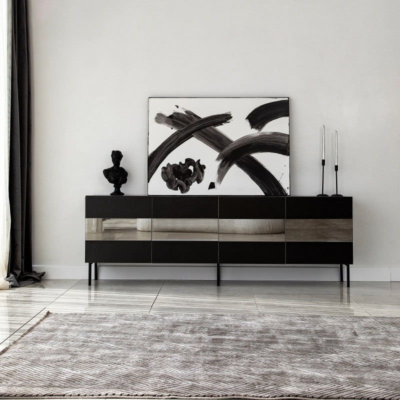 Mueble TV Leon Negro Humo Practica Hogar Mueble TV Leon Negro Humo Practica Hogar