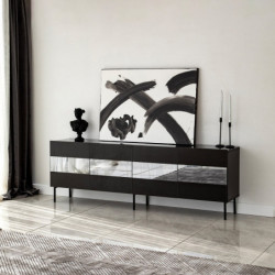 Mueble TV Leon Negro Humo Practica Hogar