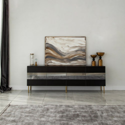 Mueble TV Leon Oro Humo Practica Hogar