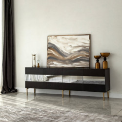 Mueble TV Leon Oro Humo Practica Hogar