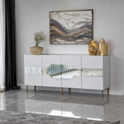 Aparador Milan Blanco Oro Practica Hogar