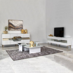 Aparador Milan Blanco Oro Practica Hogar