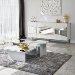 Aparador Nice Blanco Oro Practica Hogar