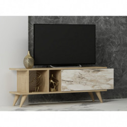 Mueble TV Liberty Roble Zafiro Mármol Practica Hogar
