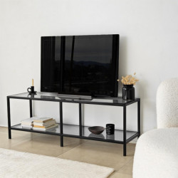 Mueble TV Basic Gris oscuro Negro Practica Hogar