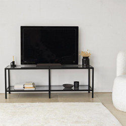 Mueble TV Basic Gris oscuro Negro Practica Hogar
