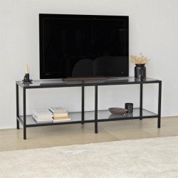 Mueble TV Basic Gris oscuro Negro Practica Hogar
