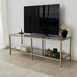 Mueble TV Basic Gris oscuro Oro Practica Hogar