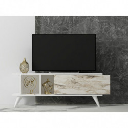 Mueble TV Liberty Blanco Mármol Practica Hogar