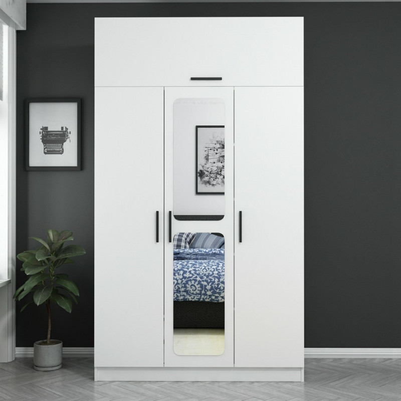 Armario Kale 3 Kapak Aynalı 235 blanco Practica Hogar Armario Kale 3 Kapak Aynalı 235 blanco Practica Hogar