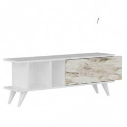 Mueble TV Liberty Blanco Mármol Practica Hogar