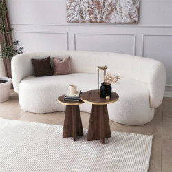 Juego de mesa de centro Mushroom 2 Oro Nogal Practica Hogar