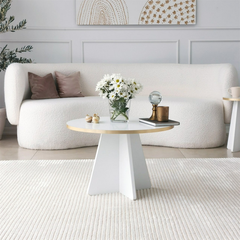 Mesa de centro Mushroom V2 Oro Blanco Practica Hogar Mesa de centro Mushroom V2 Oro Blanco Practica Hogar