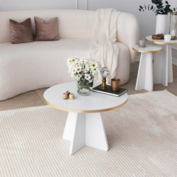Mesa de centro Mushroom V2 Oro Blanco Practica Hogar