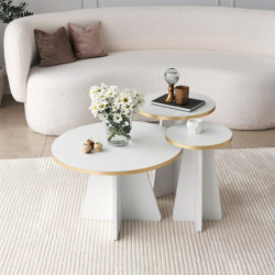 Mesa de centro Mushroom V2 Oro Blanco Practica Hogar