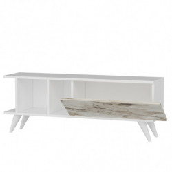 Mueble TV Liberty Blanco Mármol Practica Hogar