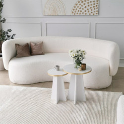 Juego de mesa de centro Mushroom 2 Oro Blanco Practica Hogar
