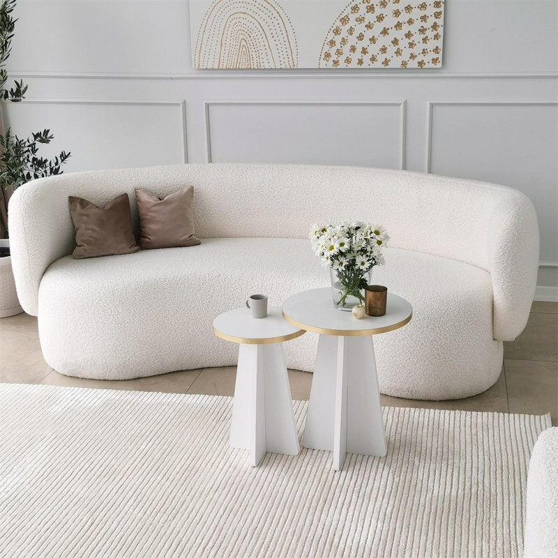 Juego de mesa de centro Mushroom 2 Oro Blanco Practica Hogar Juego de mesa de centro Mushroom 2 Oro Blanco Practica Hogar