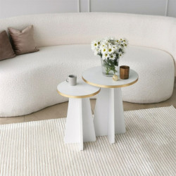 Juego de mesa de centro Mushroom 2 Oro Blanco Practica Hogar