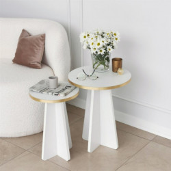 Juego de mesa de centro Mushroom 2 Oro Blanco Practica Hogar