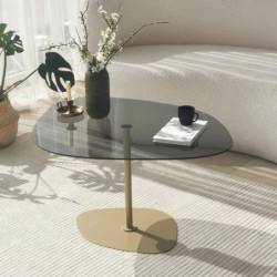 Mesa de centro Soho Gris oscuro Oro Practica Hogar