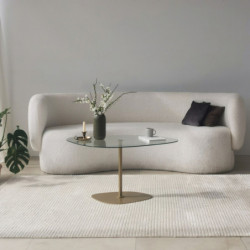 Mesa de centro Soho Transparente Oro Practica Hogar