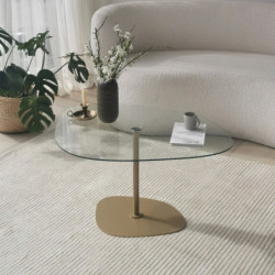 Mesa de centro Soho Transparente Oro Practica Hogar