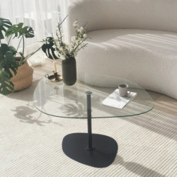 Mesa de centro Soho Transparente Negro Practica Hogar
