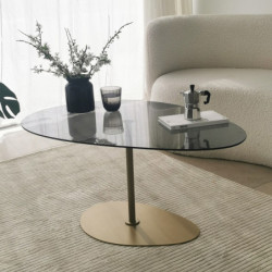 Mesa de centro Porto Gris oscuro Oro Practica Hogar