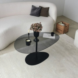 Mesa de centro Porto Gris oscuro Negro Practica Hogar