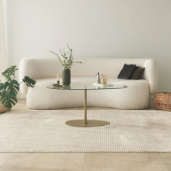 Mesa de centro Porto Transparente Oro Practica Hogar