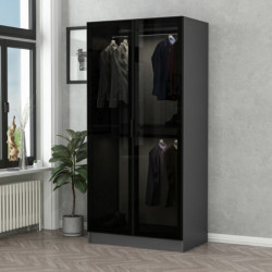 Armario Kale Glass-210 antracita negro Practica Hogar