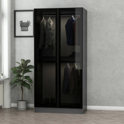Armario Kale Glass-210 antracita negro Practica Hogar