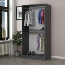 Armario Kale Glass-210 antracita negro Practica Hogar