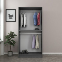 Armario Kale Glass-210 antracita negro Practica Hogar