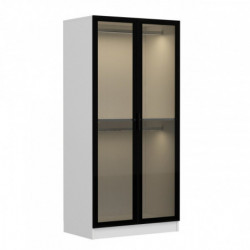 Armario Kale Glass-210 blanco negro Practica Hogar