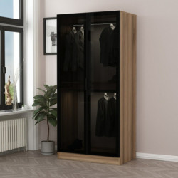 Armario Kale Glass 1-210 gris oscuro Practica Hogar