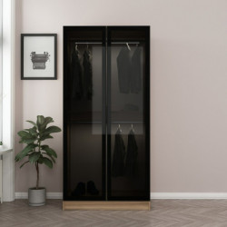 Armario Kale Glass 1-210 gris oscuro Practica Hogar