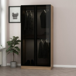 Armario Kale Glass 1-210 gris oscuro Practica Hogar