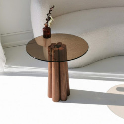 Mesa de centro Thales Bronce Nogal Practica Hogar