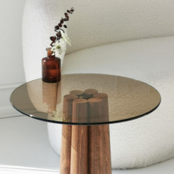 Mesa de centro Thales Bronce Nogal Practica Hogar