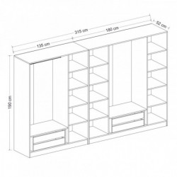 Armario Kale Plus-3046 blanco Practica Hogar