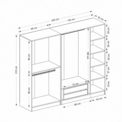Armario Kale Plus-7795 roble Practica Hogar