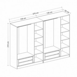Armario Kale Plus-7797 roble Practica Hogar