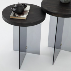 Juego de mesa de centro Serenity 2 Antracita Gris oscuro Practica Hogar