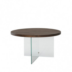 Mesa de centro Serenity Transparente Nogal Practica Hogar